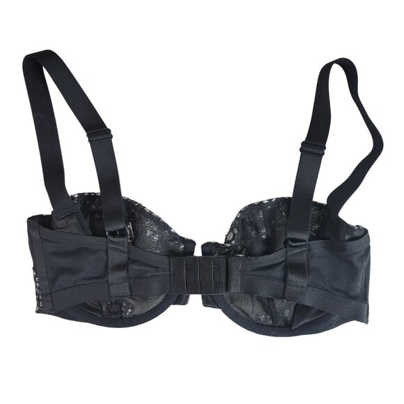 Victoria's Secret Very Sexy Unlined Balconet Bra Black 34DD Sheer Adj Underwire - Picture 6 of 11